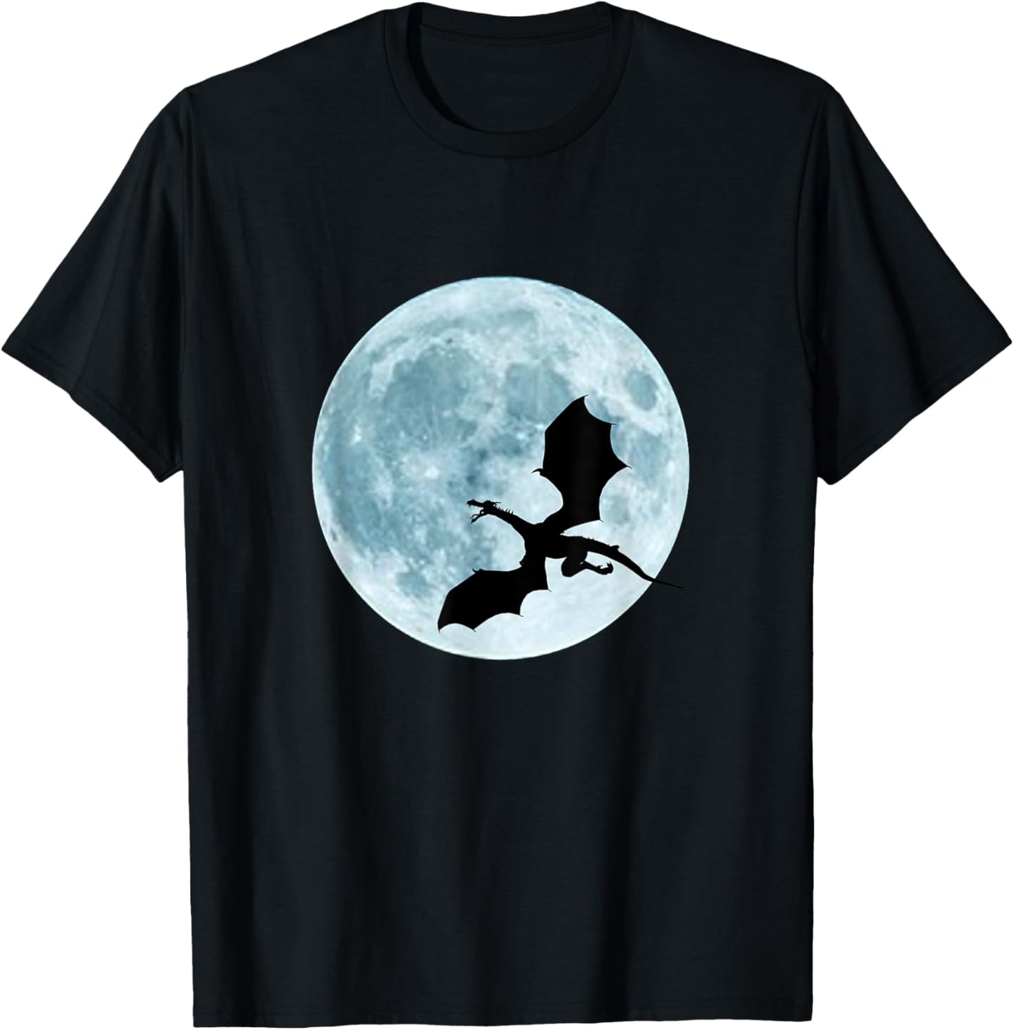 Flying Dragon by the Moon T Shirt T-Shirt - T-Shirt | Black