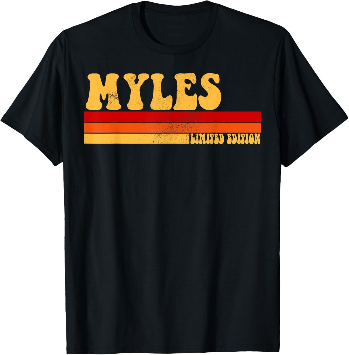 MYLES Name Personalized Idea Men Retro Vintage MYLES T-Shirt - T-Shirt | Black