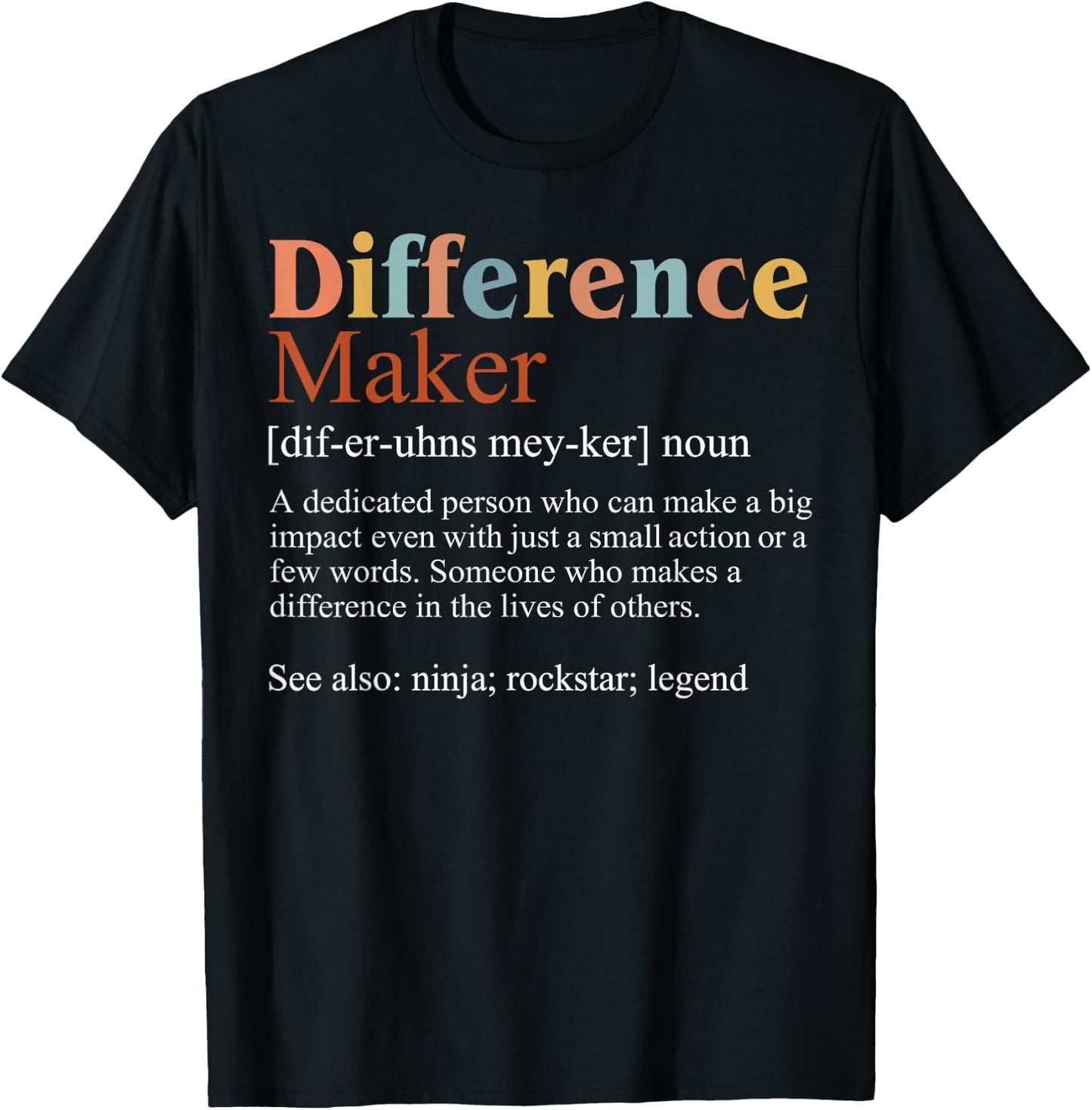Vintage Difference Maker Definition Teachers Mom Boss Women T-Shirt - T-Shirt | Black
