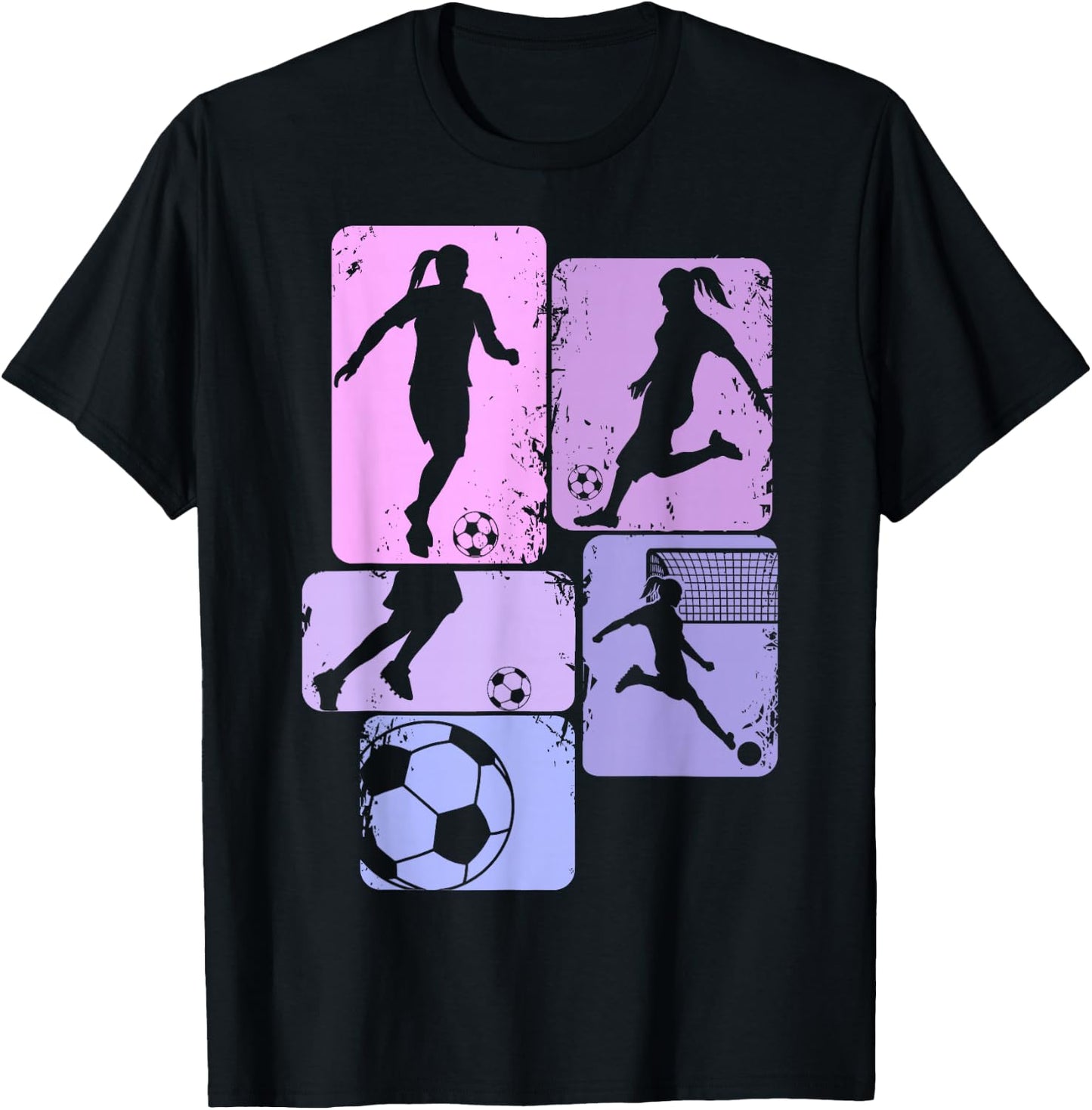 Fußball Mädchen Fußballerin Damen Fußballspielerin T-Shirt - T-Shirt | Black