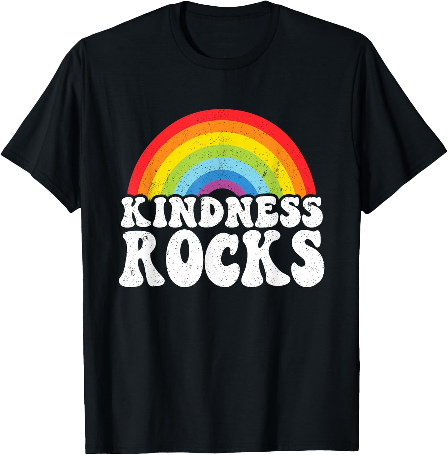 Sped-Lehrer Anti-Mobbing Hippie Regenbogen Freundlichkeit Rocks T-Shirt - T-Shirt | Black