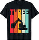 Kids 3rd Birthday Boy 3 Year Old Construction Truck Excavator T-Shirt - T-Shirt | Black