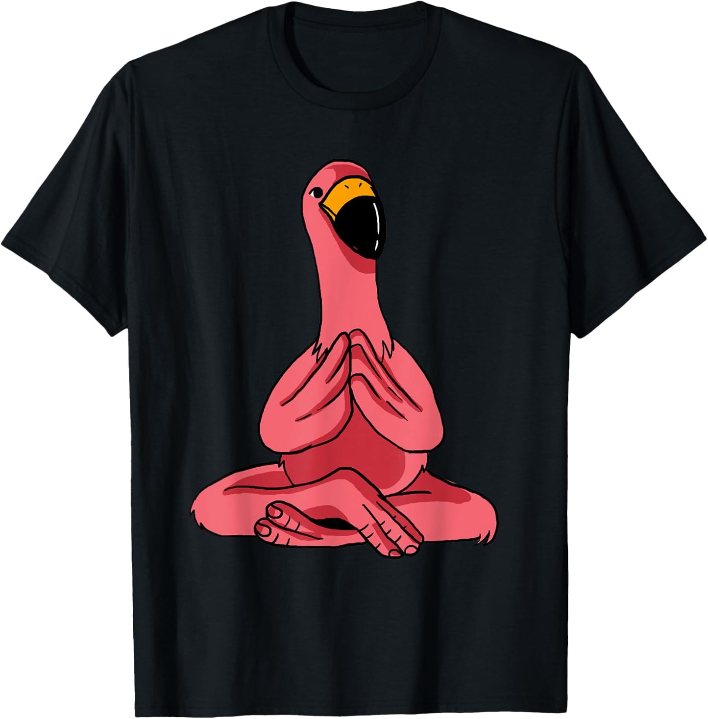 Meditating Exercise Tropical Animal Gift Men Women Cute Yoga Flamingos Funny Pink Water Bird Meditation Lovers -Adults, -Kids T-Shirt - T-Shirt | Black