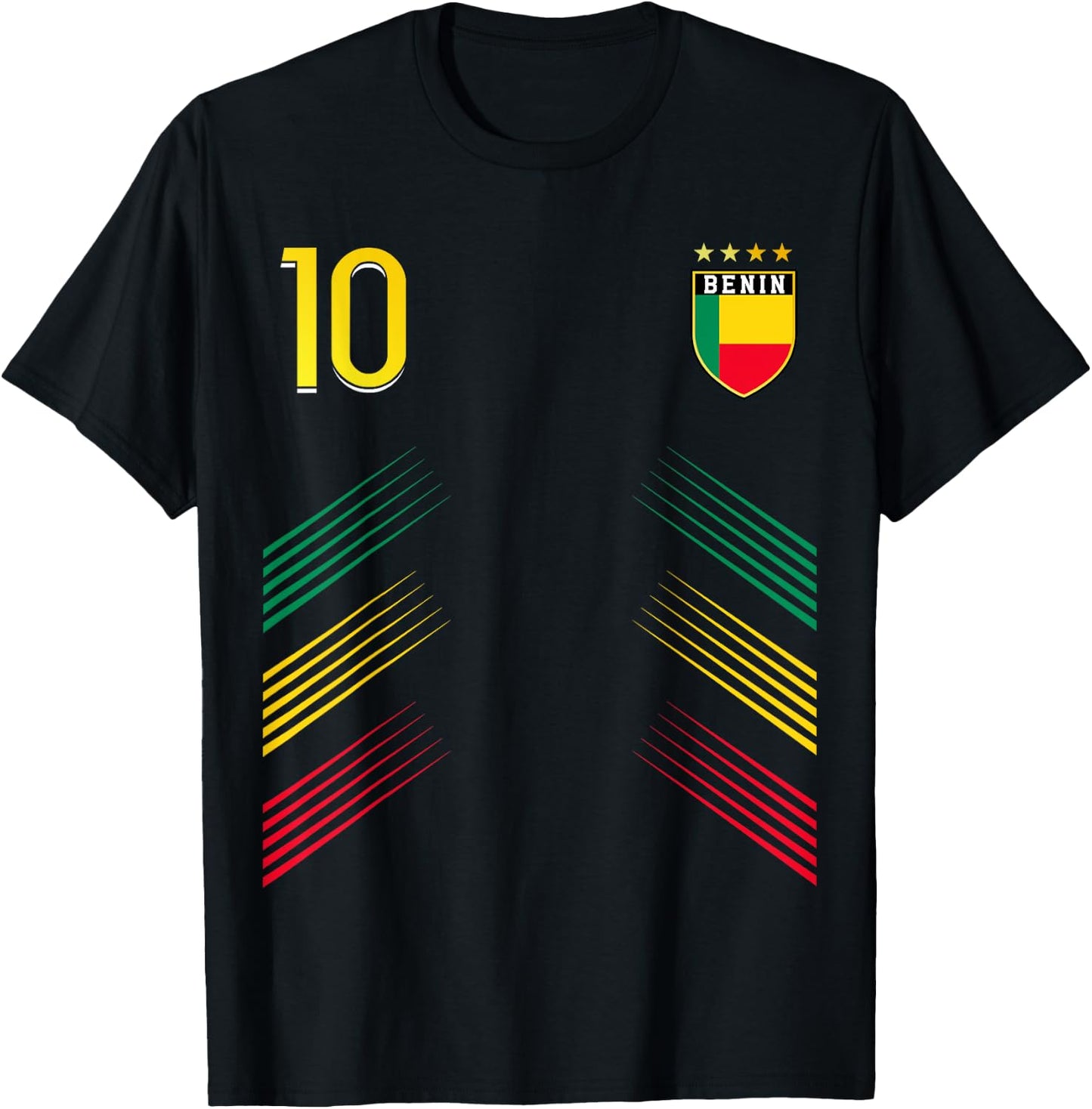 Benin Flag Lovers of Pride Benino , Black, S T-Shirt - T-Shirt | Black