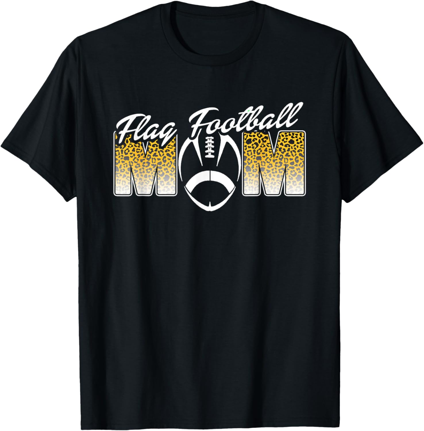 Mom Of Flag Football Player Loud Proud Sideline Cheering T-Shirt - T-Shirt | Black