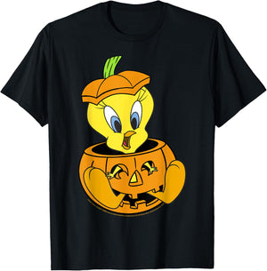 Looney Tunes Halloween Tweety Bird Pumpkin T-Shirt - T-Shirt | Black