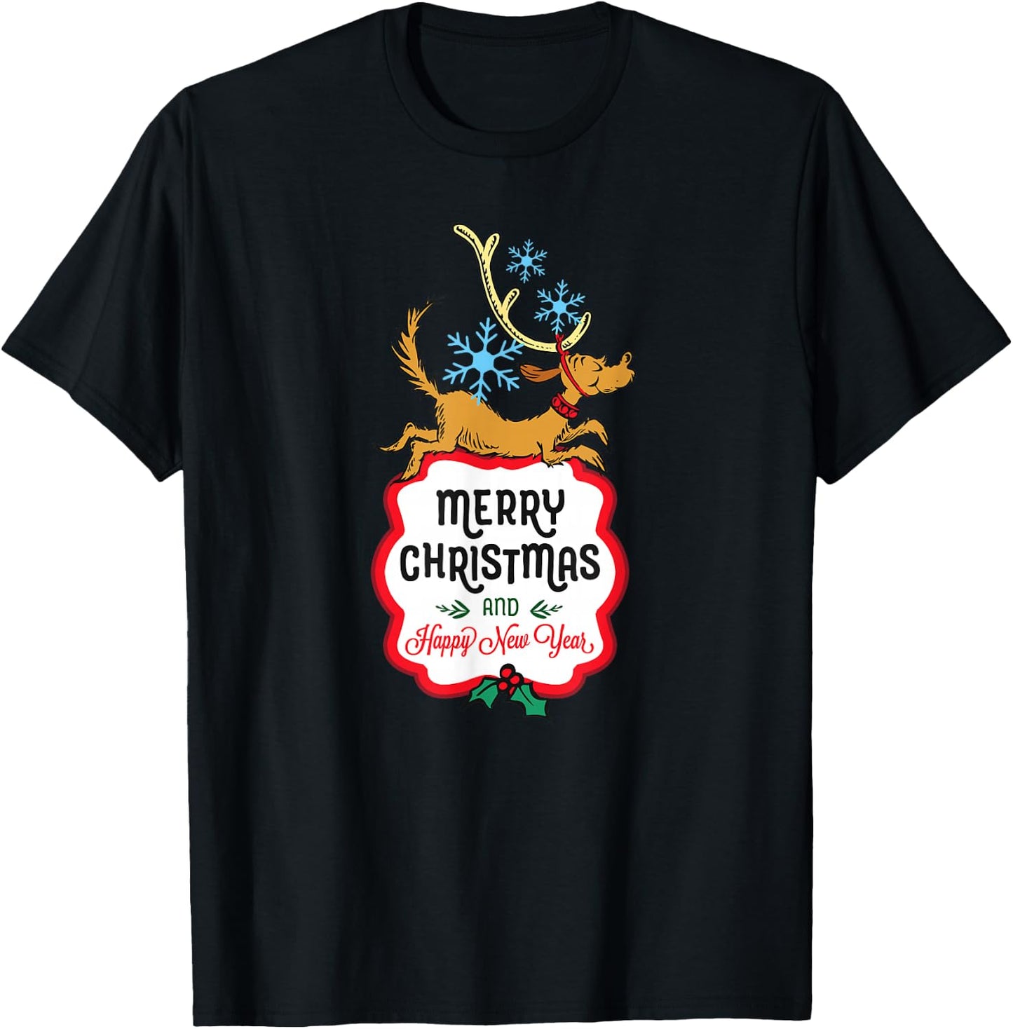 Dr. Seuss Happy New Year Max T-Shirt - T-Shirt | Black
