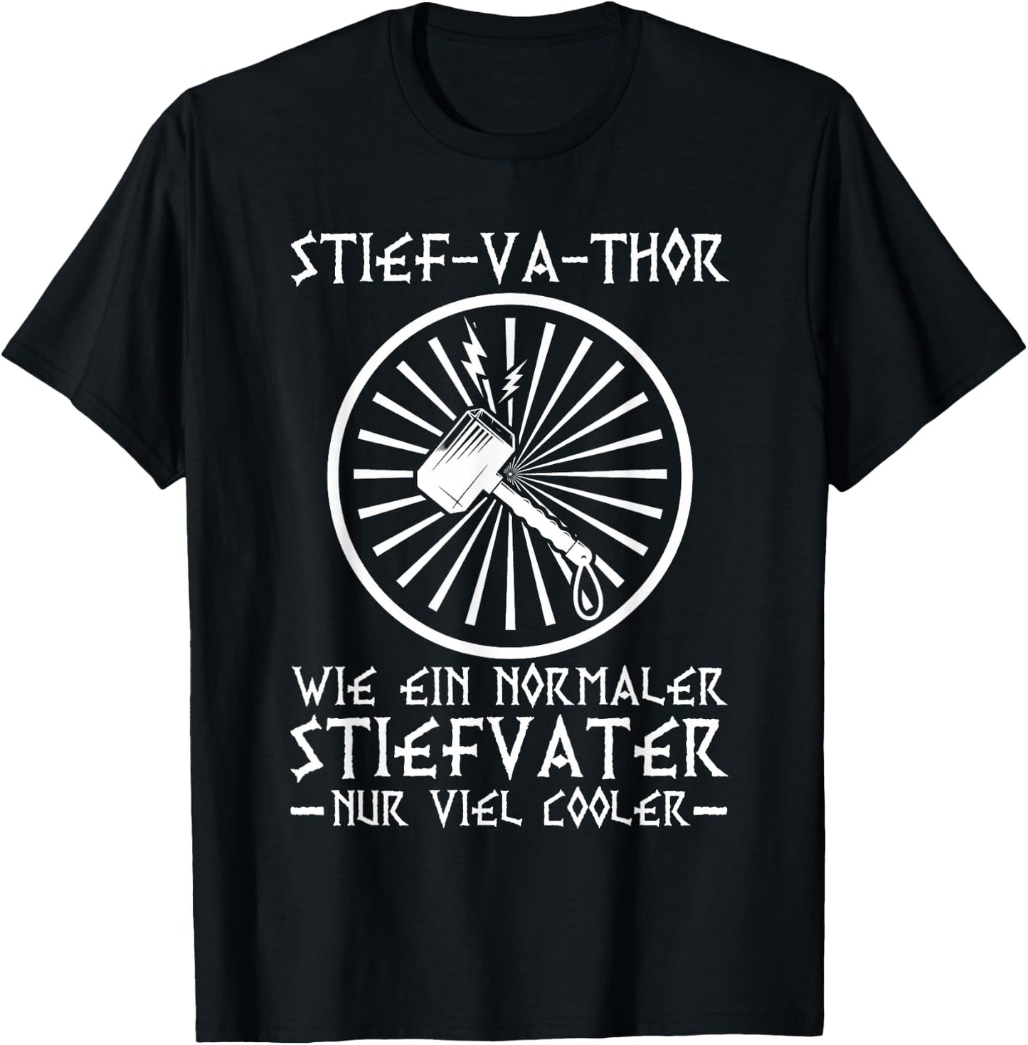 Bonus-Va-Thor Bonus Papa Wikinger Stiefvater Stiefpapa T-Shirt - T-Shirt | Black