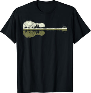 Nature Guitar - Musician - Rock - Acoustic Guitar Forest , Black T-Shirt - T-Shirt | Black