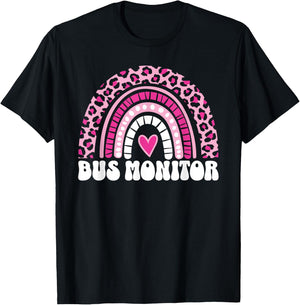 Bus Monitor Girls Cute School Bus Monitor Aide T-Shirt - T-Shirt | Black