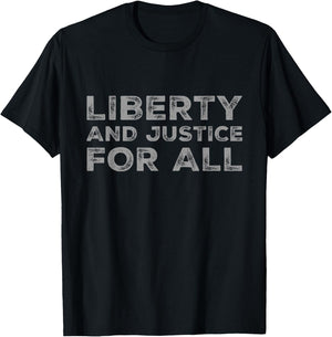 Text Quotes Text Design Of Liberty And Justice For All T-Shirt - T-Shirt | Black