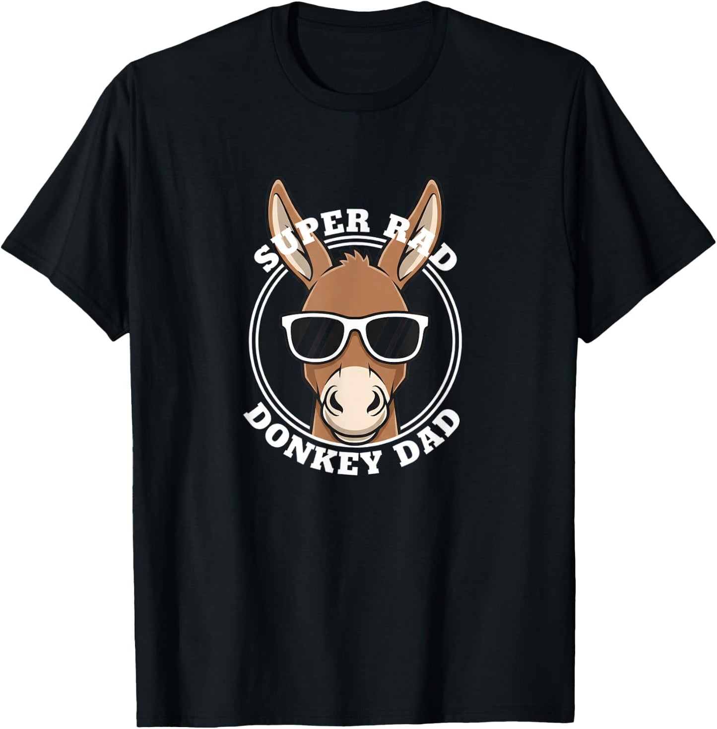 Super Rad Donkey Dad Funny Father Farm Animal T-Shirt - T-Shirt | Black