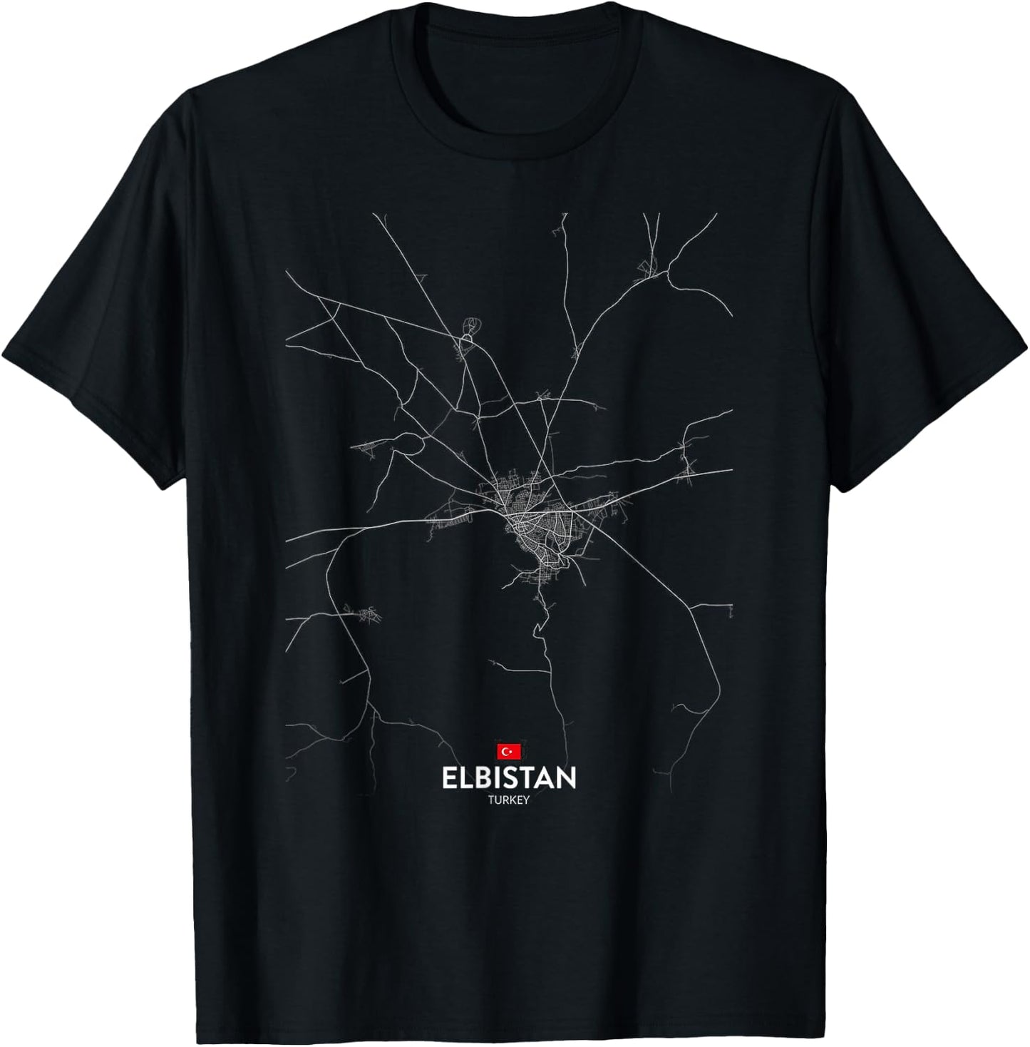 Elbistan Truthahn Stadtkarte Reise Souvenir Heimatstadt T-Shirt - T-Shirt | Black