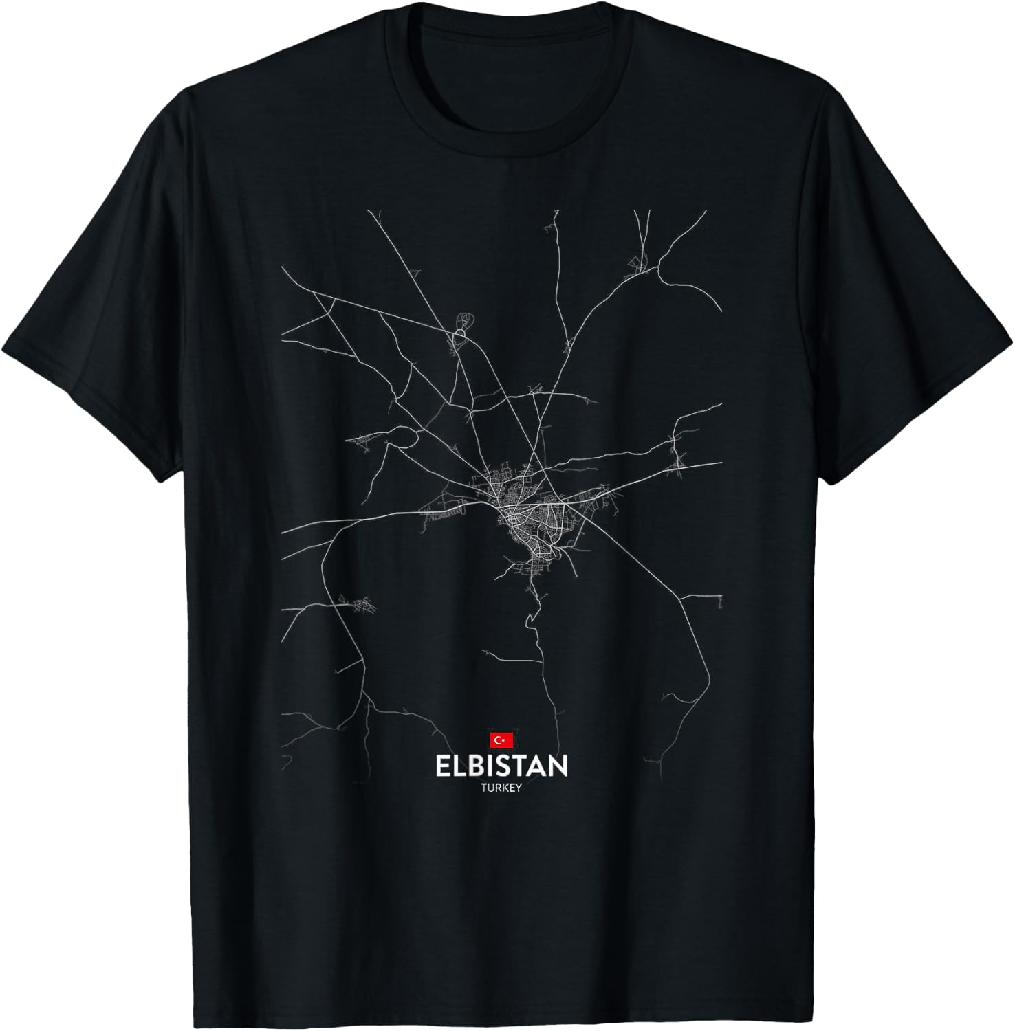 Elbistan Truthahn Stadtkarte Reise Souvenir Heimatstadt T-Shirt - T-Shirt | Black
