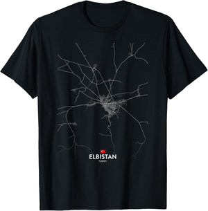 Elbistan Truthahn Stadtkarte Reise Souvenir Heimatstadt T-Shirt - T-Shirt | Black