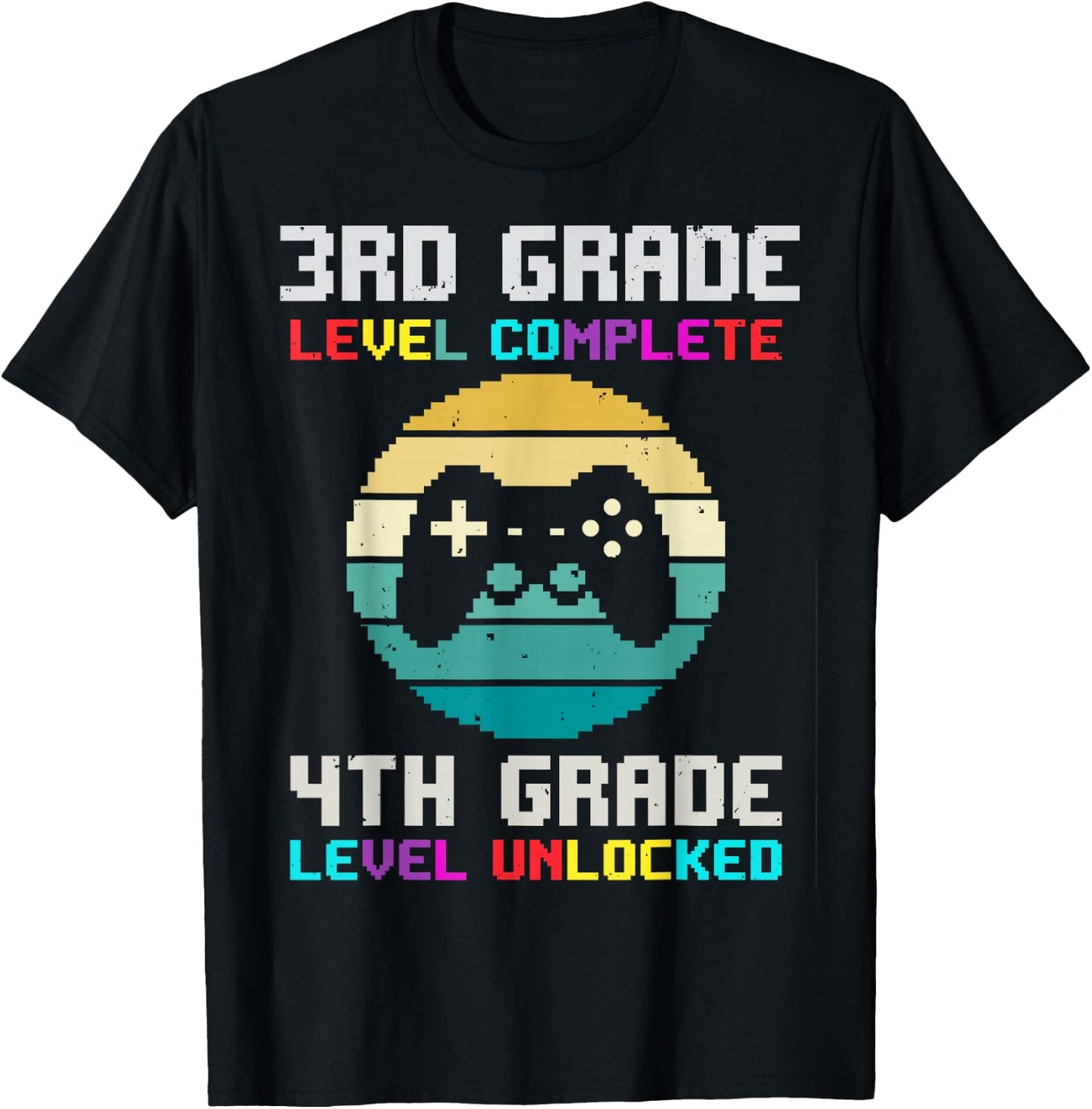 3rd Grade Level Complete 4th Unlocked Back School Video Game T-Shirt - T-Shirt | Black