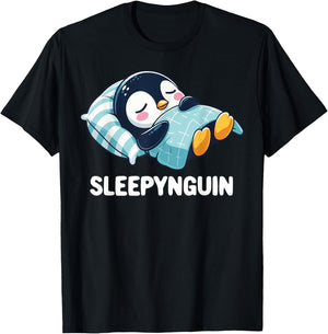 Sleepynguin Nightgown Penguin Sleep Sleeping Dress Girl Boy T-Shirt - T-Shirt | Black