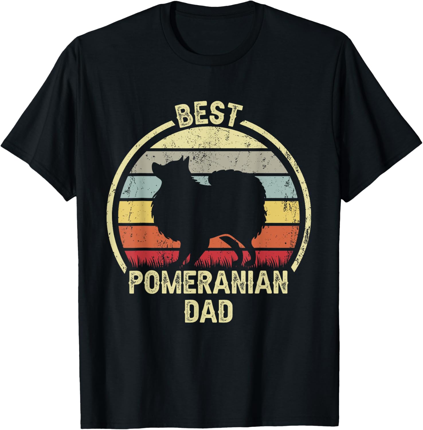 Best Dog Father Dad - Vintage Pom Pomeranian Women T-Shirt - T-Shirt | Black