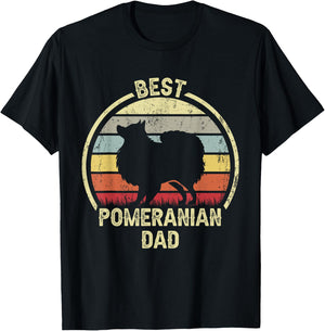Best Dog Father Dad - Vintage Pom Pomeranian Women T-Shirt - T-Shirt | Black
