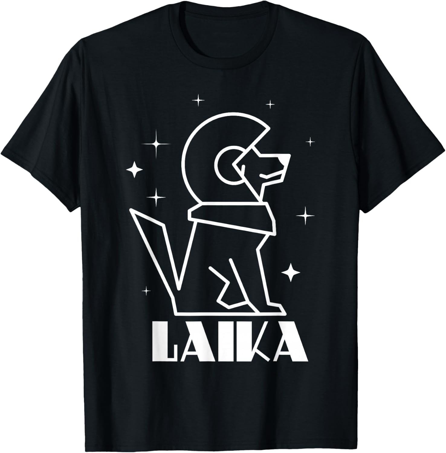 Laika Dog Sputnik Space Dog Space Travel USSR T-Shirt - T-Shirt | Black