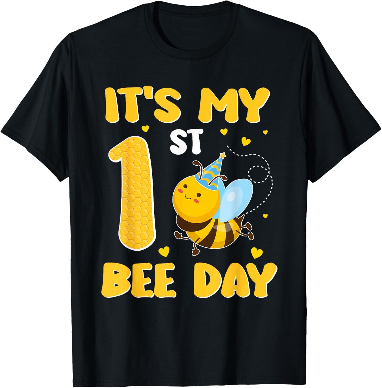 It's My 1 Year Old Birthday Bee Day 1st Party T-Shirt - T-Shirt | Black