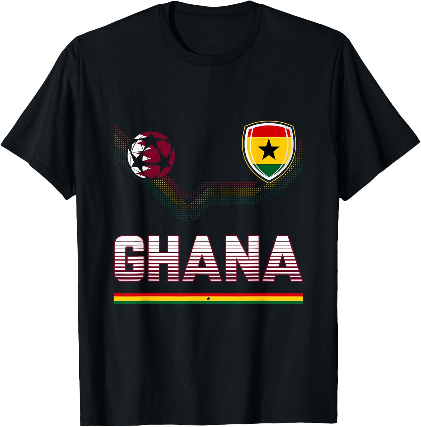 Ghana Fußball-Fan-Trikot Ghanaian Flagge Fußballliebhaber T-Shirt - T-Shirt | Black