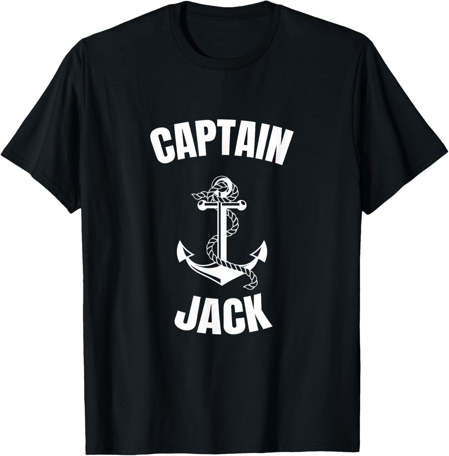 Captain Jack Anchor First Name Ship Captain T-Shirt - T-Shirt | Black