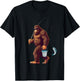 Bigfoot Fishing Funny Retro Sasquatch Fisherman Dad Men Kids T-Shirt - T-Shirt | Black