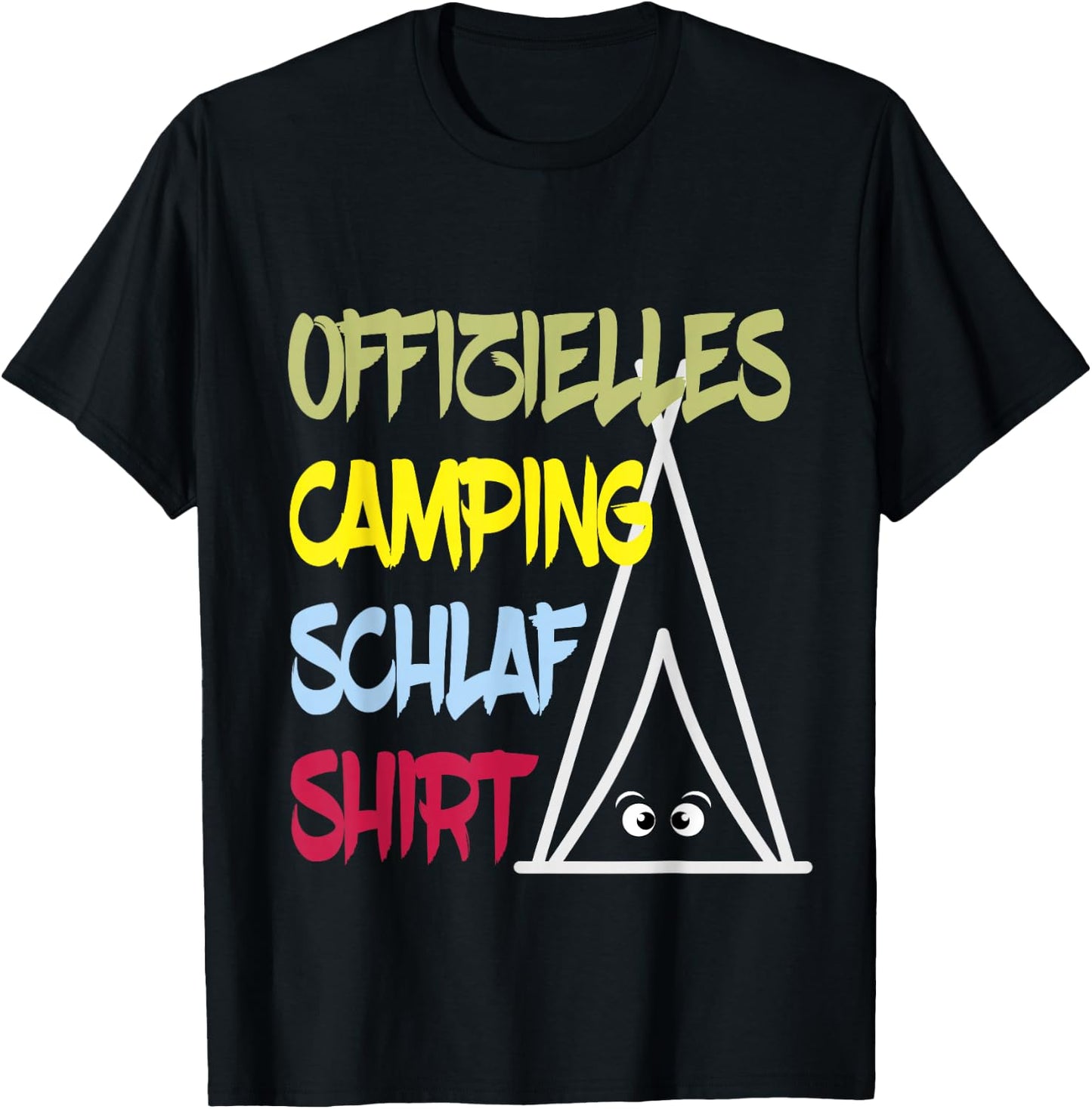 Offizielles Camping Schlafshirt Müde Augen im Zelt Nachthemd T-Shirt - T-Shirt | Black
