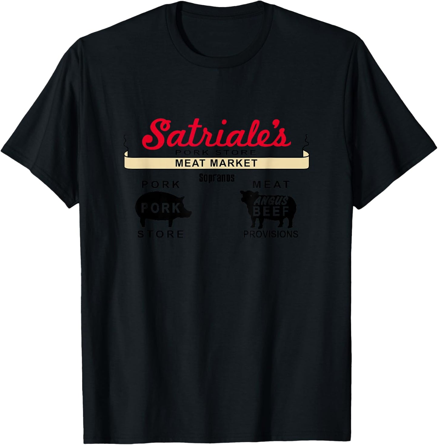 Satriales Logo , white, S T-Shirt - T-Shirt | Black