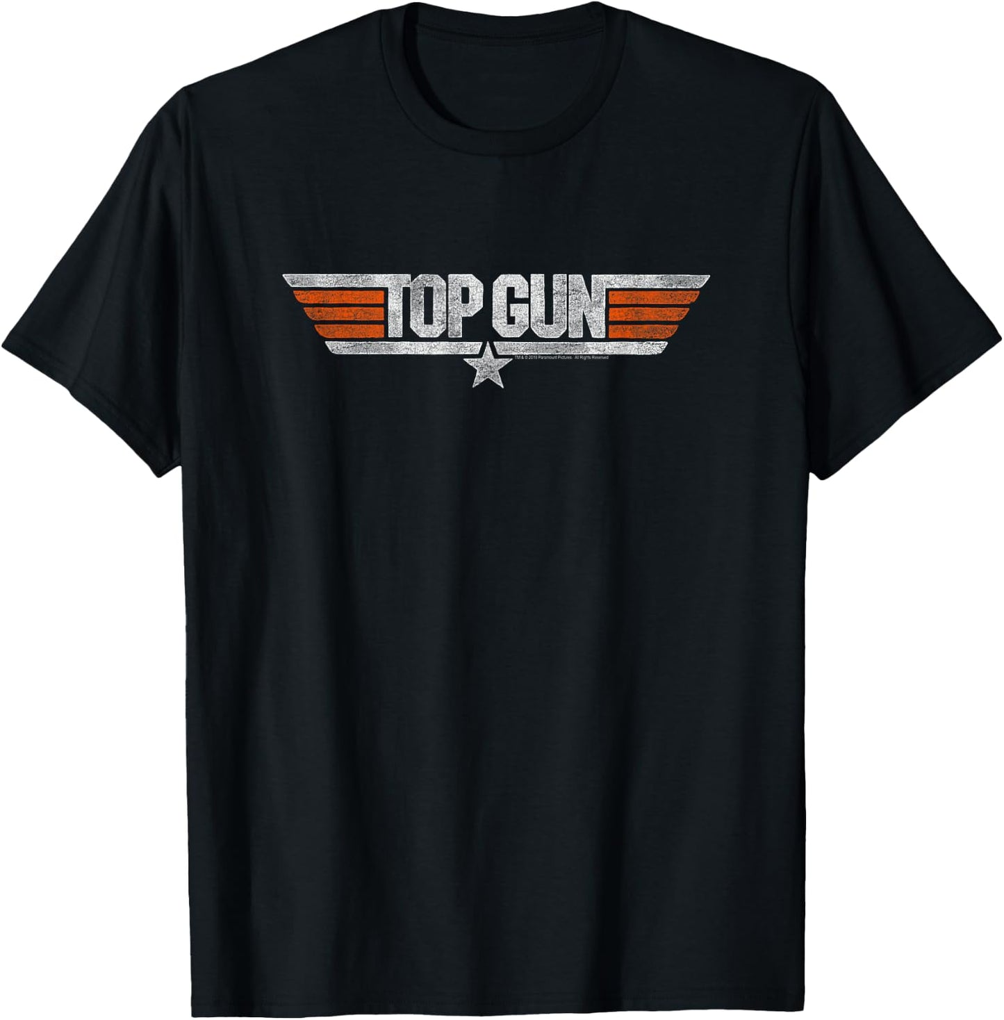 Top Gun Distressed Logo Short Sleeve T-Shirt - T-Shirt | Black
