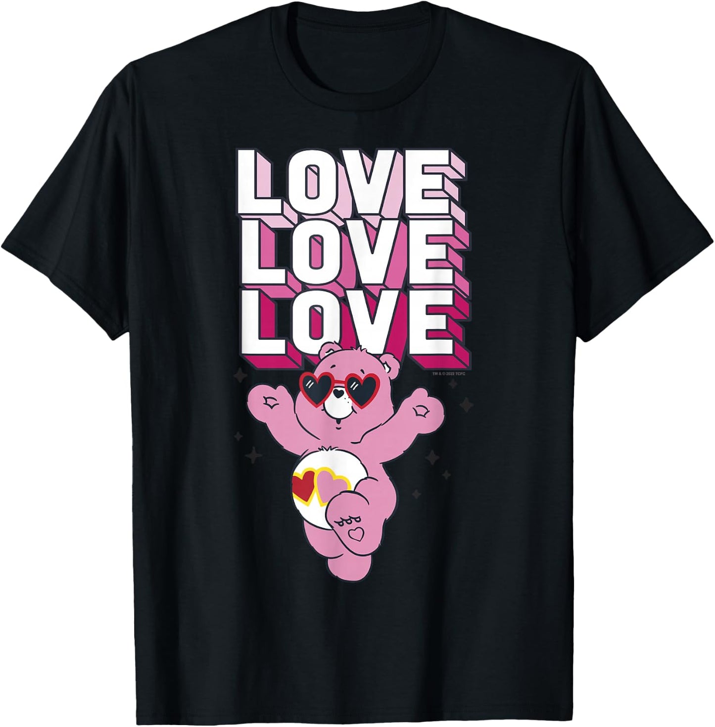 Care Bears Valentine's Day Love-A-Lot Bear Pop Love Stack , grey, S T-Shirt - T-Shirt | Black