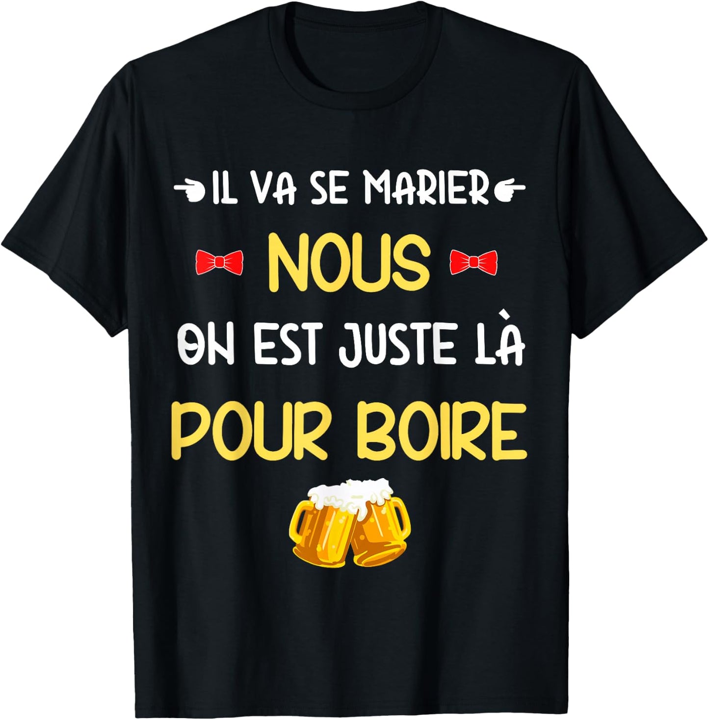 EVG humour – He gets married, we drink! T-Shirt - T-Shirt | Black