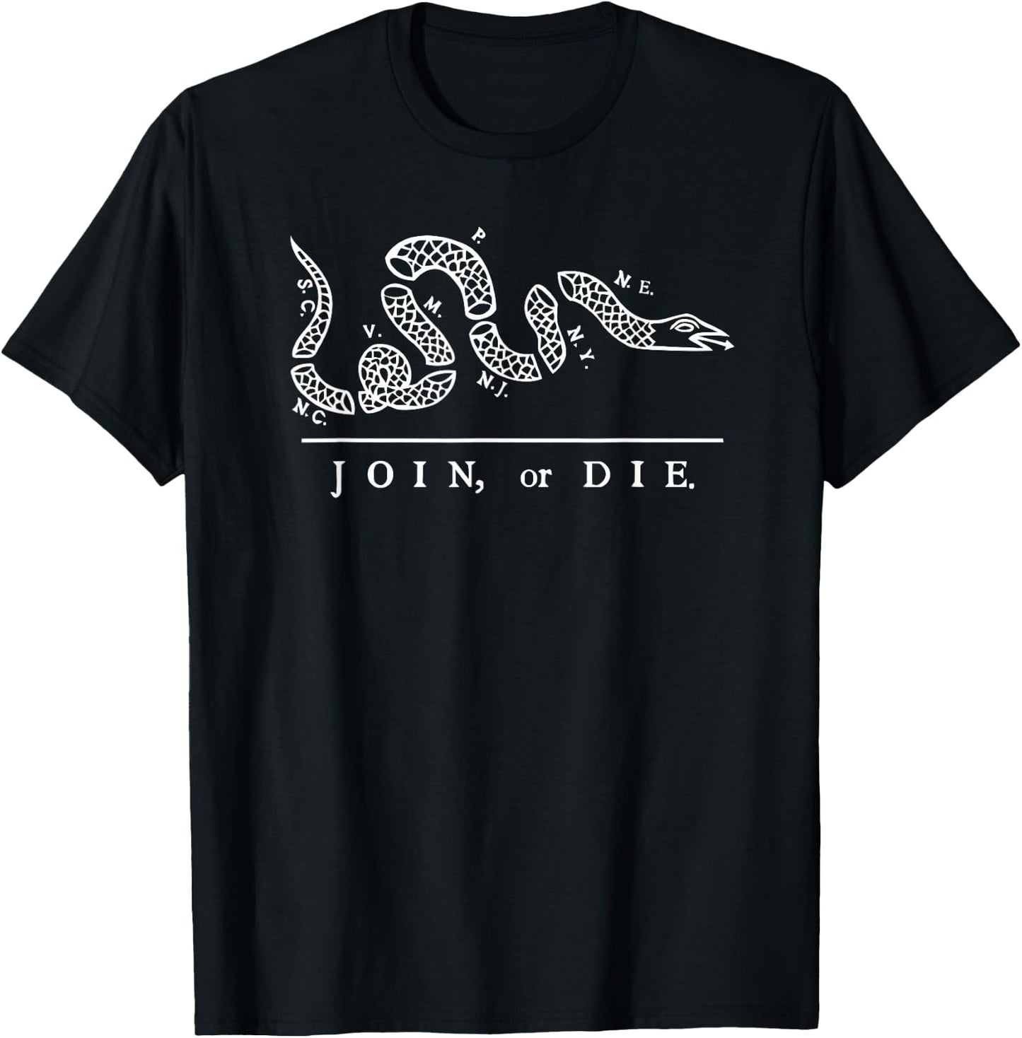 United States Thirteen Colonies Join or Die Snake T-Shirt - T-Shirt | Black