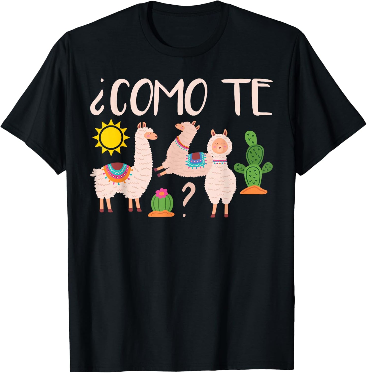 Como Te Llamas Spanish Woman Teachers Novelty T-Shirt - T-Shirt | Black