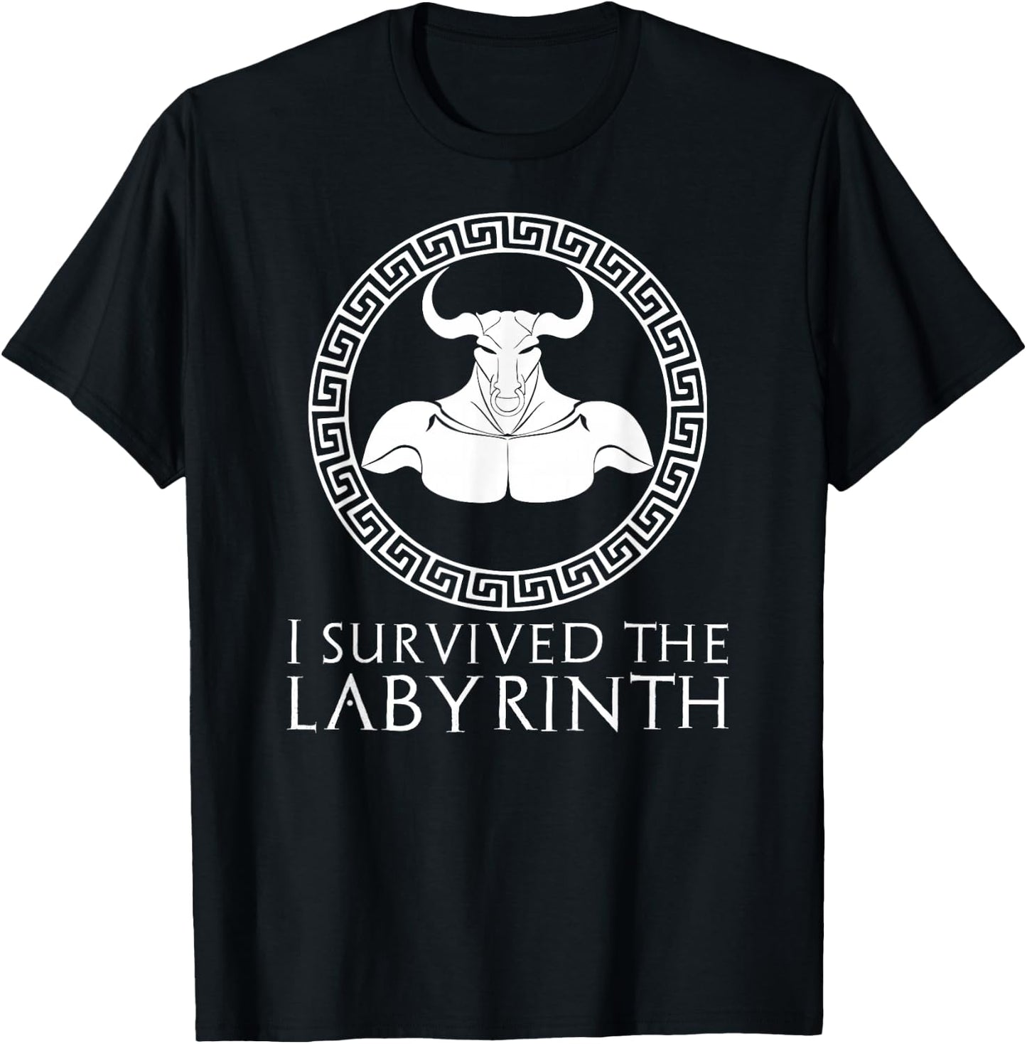 Minotaure - Mythologie Grecque Amusante - I Survived The Labyrinth T-Shirt - T-Shirt | Black