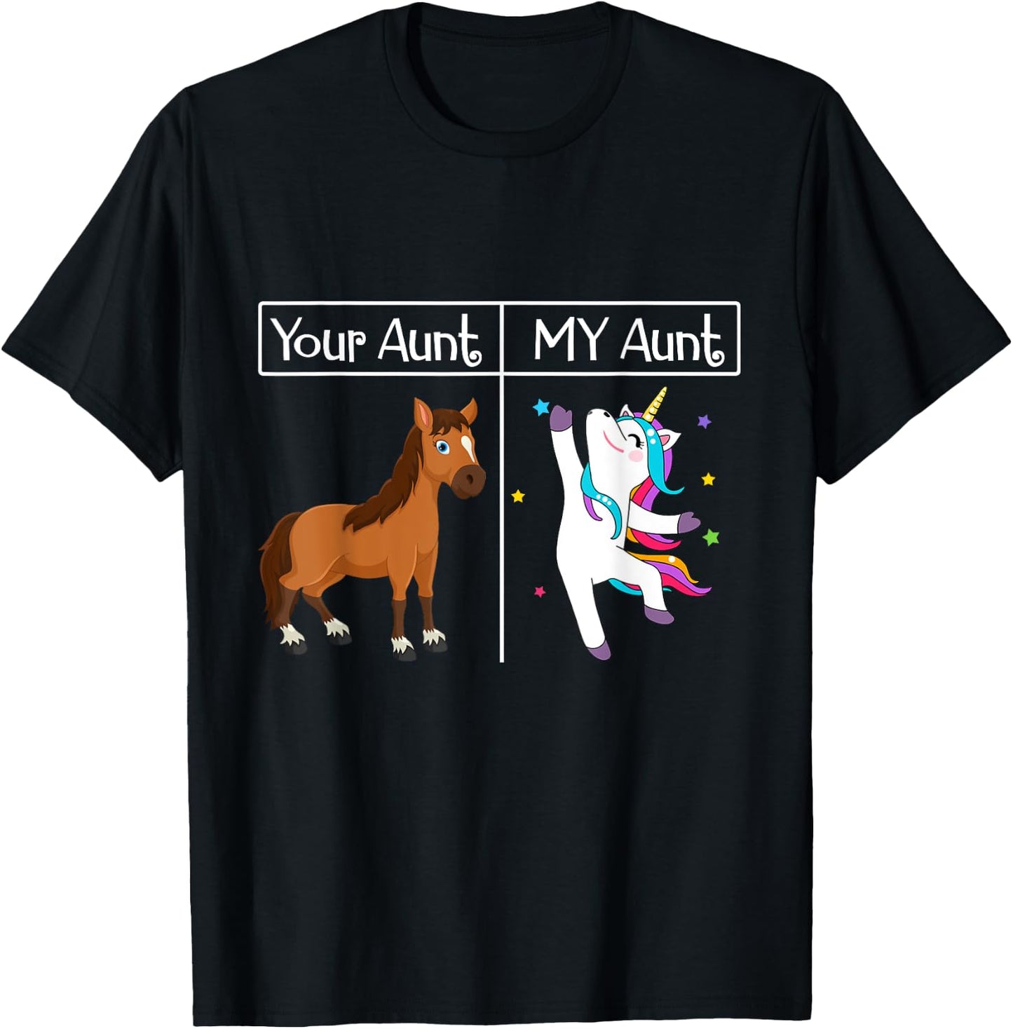 My Aunt Unicorn Funny & Cute Auntie Niece & Nephew Gift T-Shirt - T-Shirt | Black