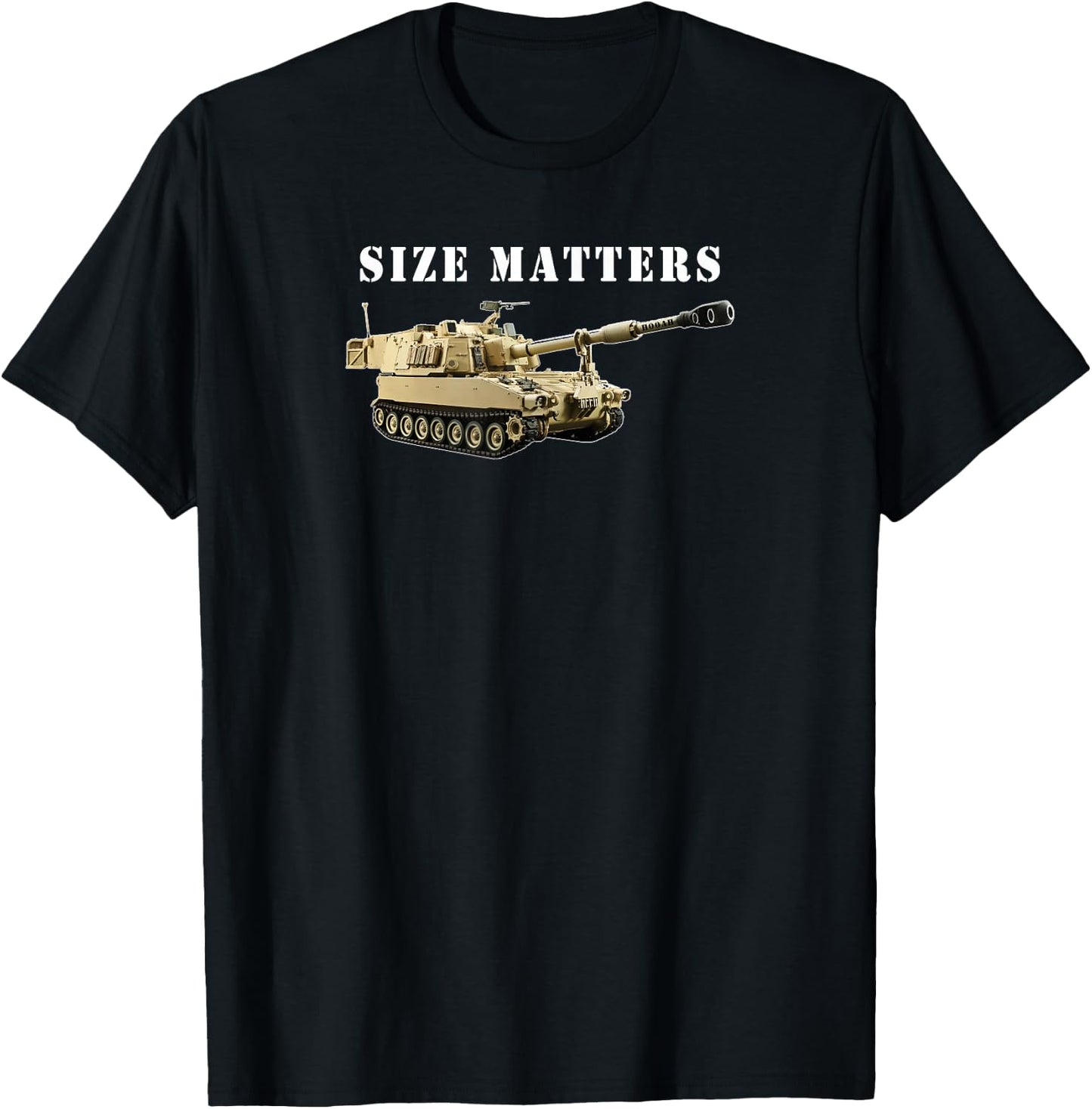 Field Artillery Size Matters M109 Paladin Howitzer Veteran T-Shirt - T-Shirt | Black