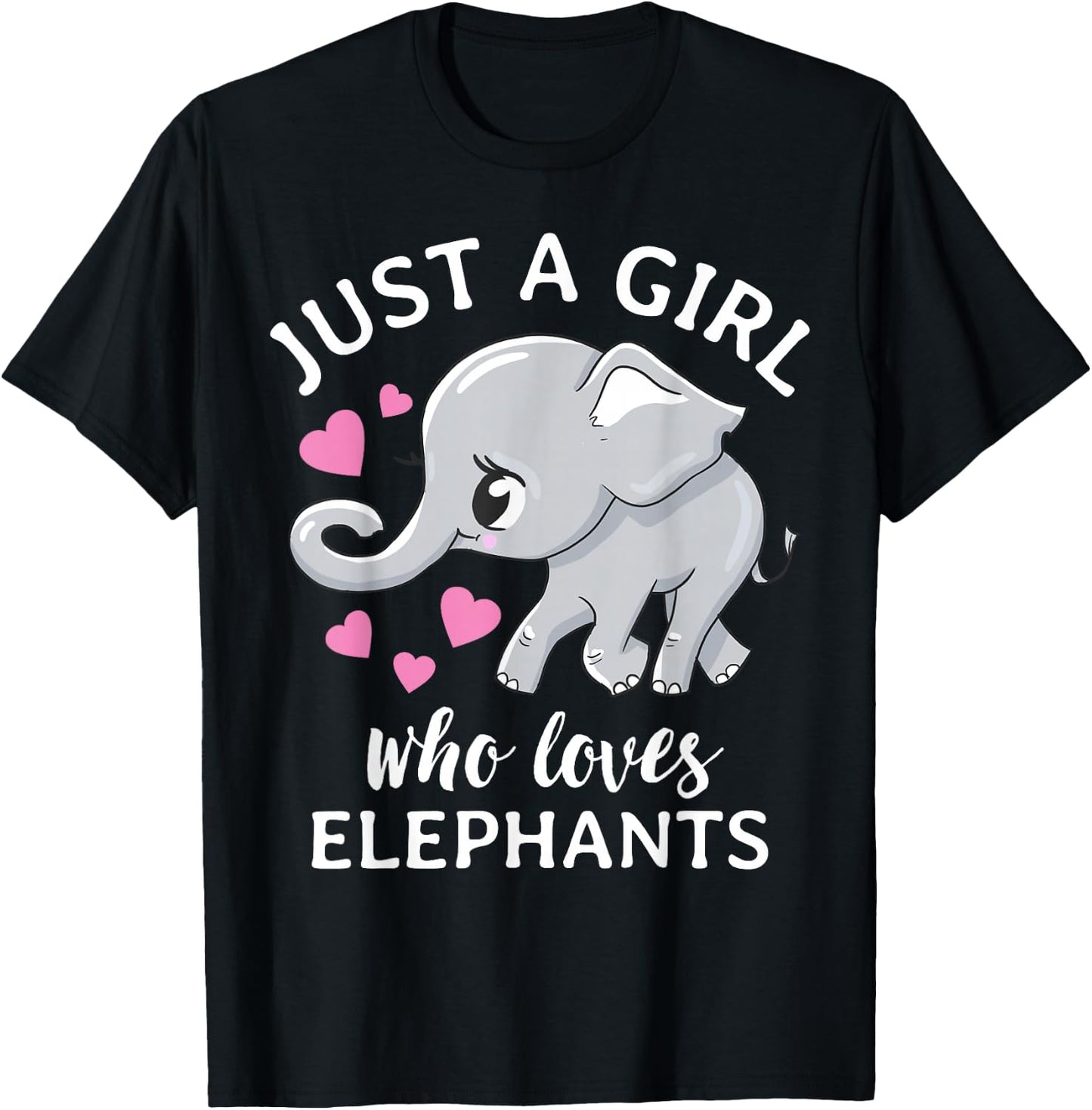 Just A Girl Who Loves Elephants T-Shirt - T-Shirt | Black