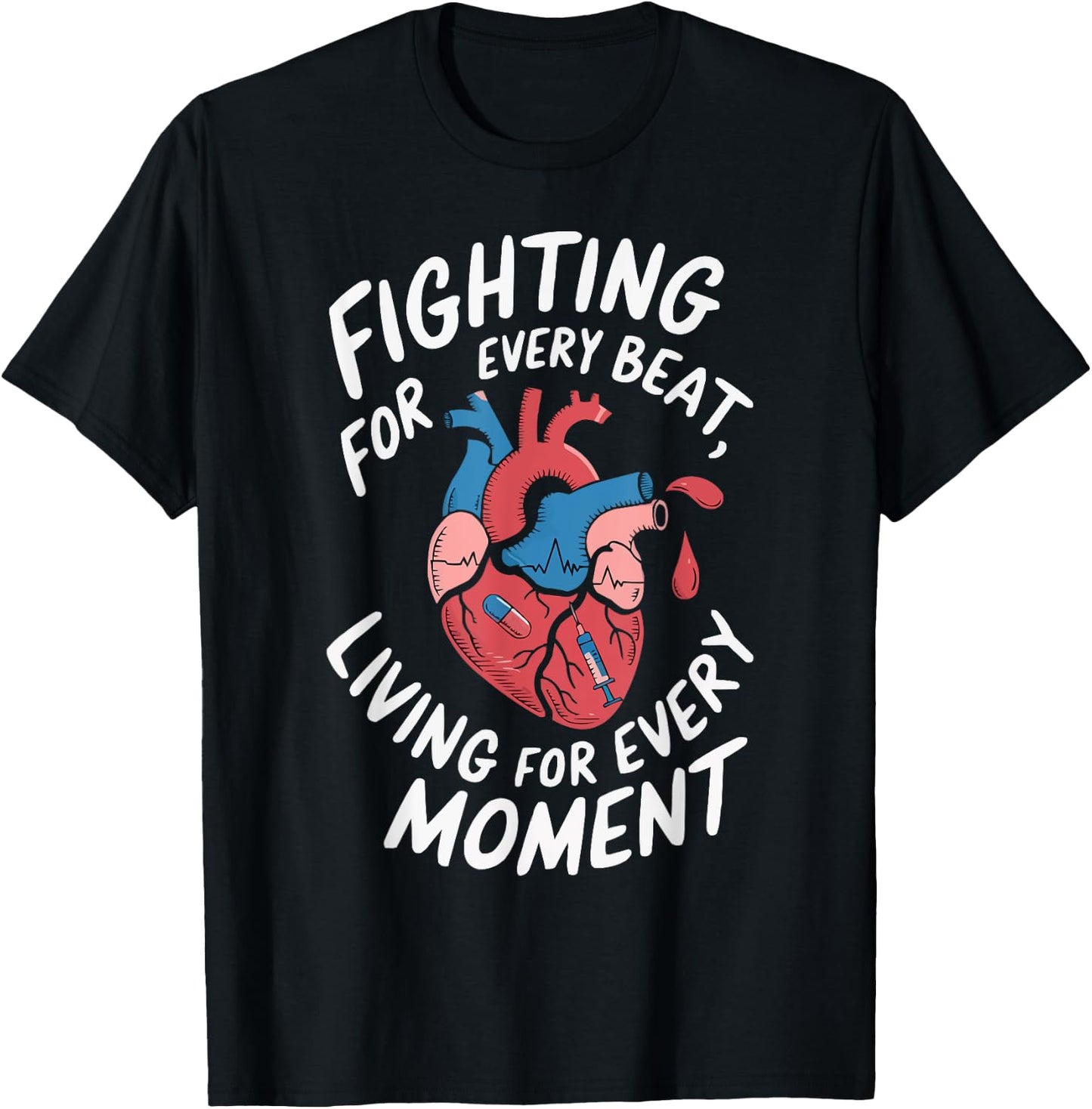 Congestive Heart Failure Chronic Disease CHF Awareness T-Shirt - T-Shirt | Black