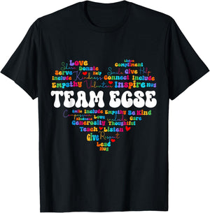 Cute Team ECSE Appreciation Week back to school Teacher T-Shirt - T-Shirt | Black