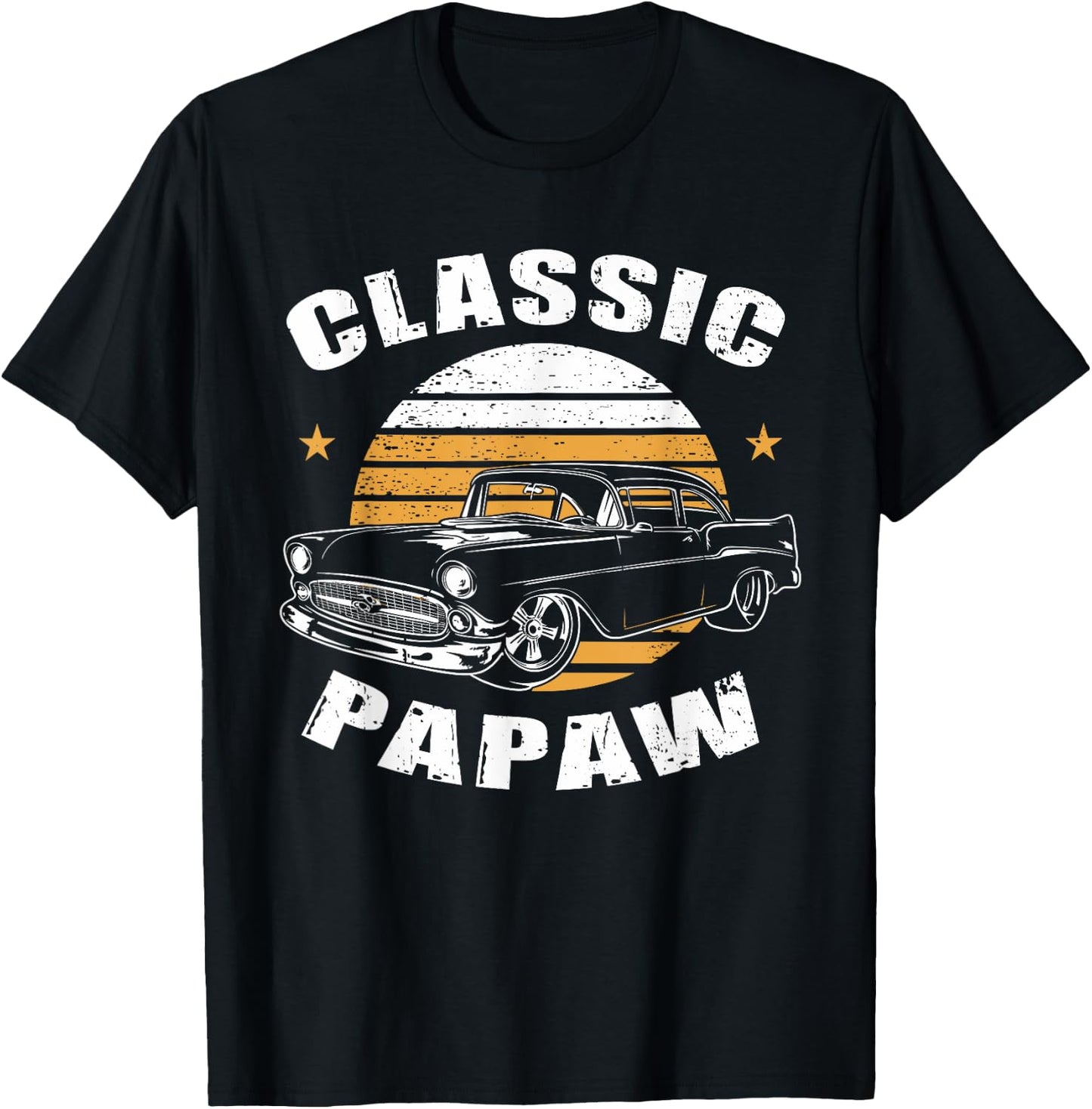 Papaw Vintage Retro Classic Funny Car Lover Enthusiast T-Shirt - T-Shirt | Black