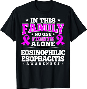 Eosinophilic Esophagitis Awareness Gift Magenta Ribbon T-Shirt - T-Shirt | Black