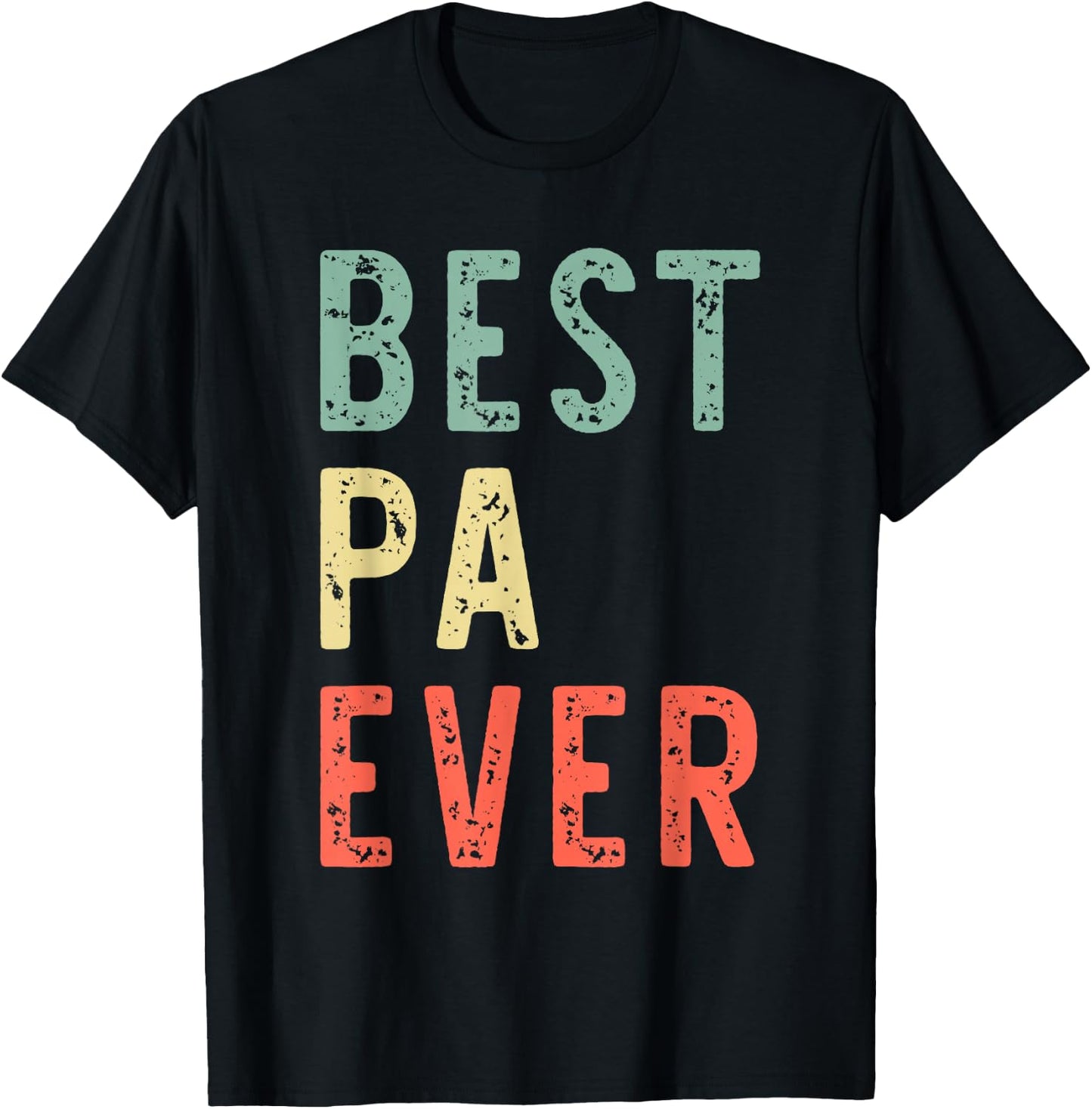 Best Pa Ever Funny Vintage Retro T-Shirt - T-Shirt | Black
