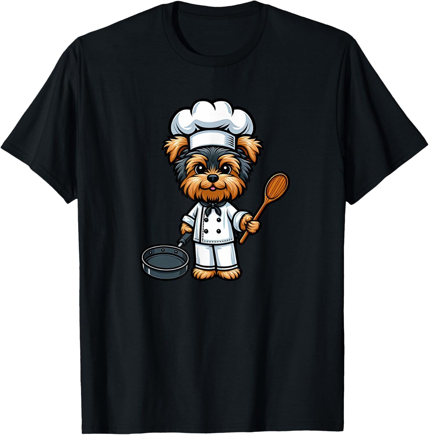 Yorkshire Terrier Chef Dog Funny Cooking T-Shirt - T-Shirt | Black