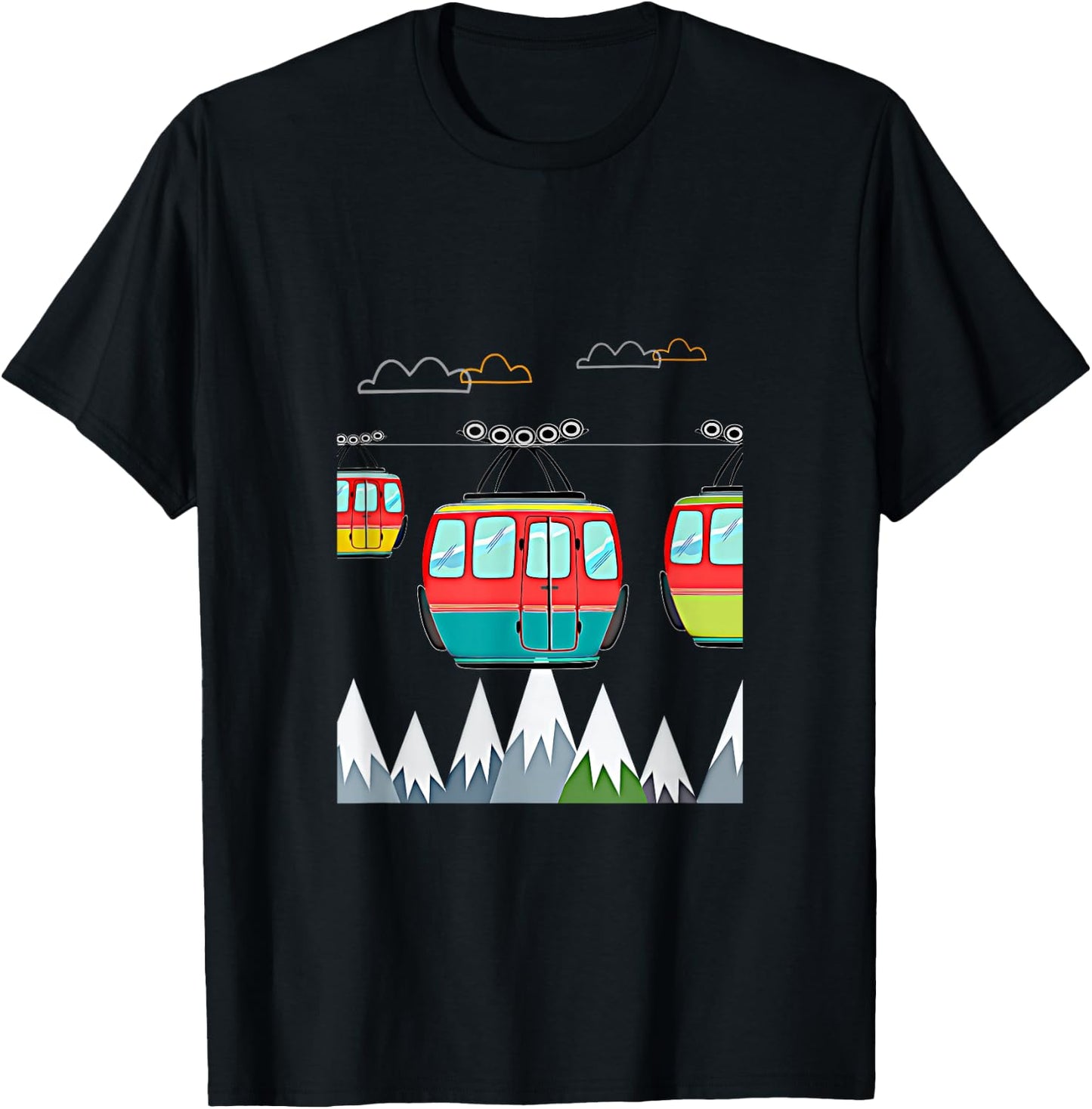 Seilbahn gondel in den Mountains , black, s T-Shirt - T-Shirt | Black