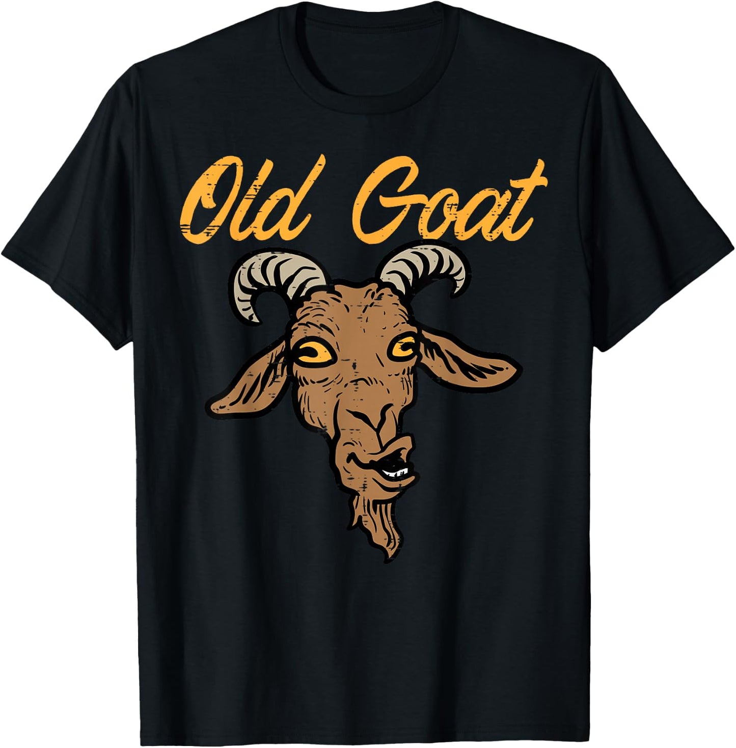 Old Goat Fun Grumpy Grandpa Dad Fathers Day Joke Farmer Men T-Shirt - T-Shirt | Black