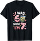 7 Year Old Birthday was 6 Now I'm 7 Kids Boba T-Shirt - T-Shirt | Black