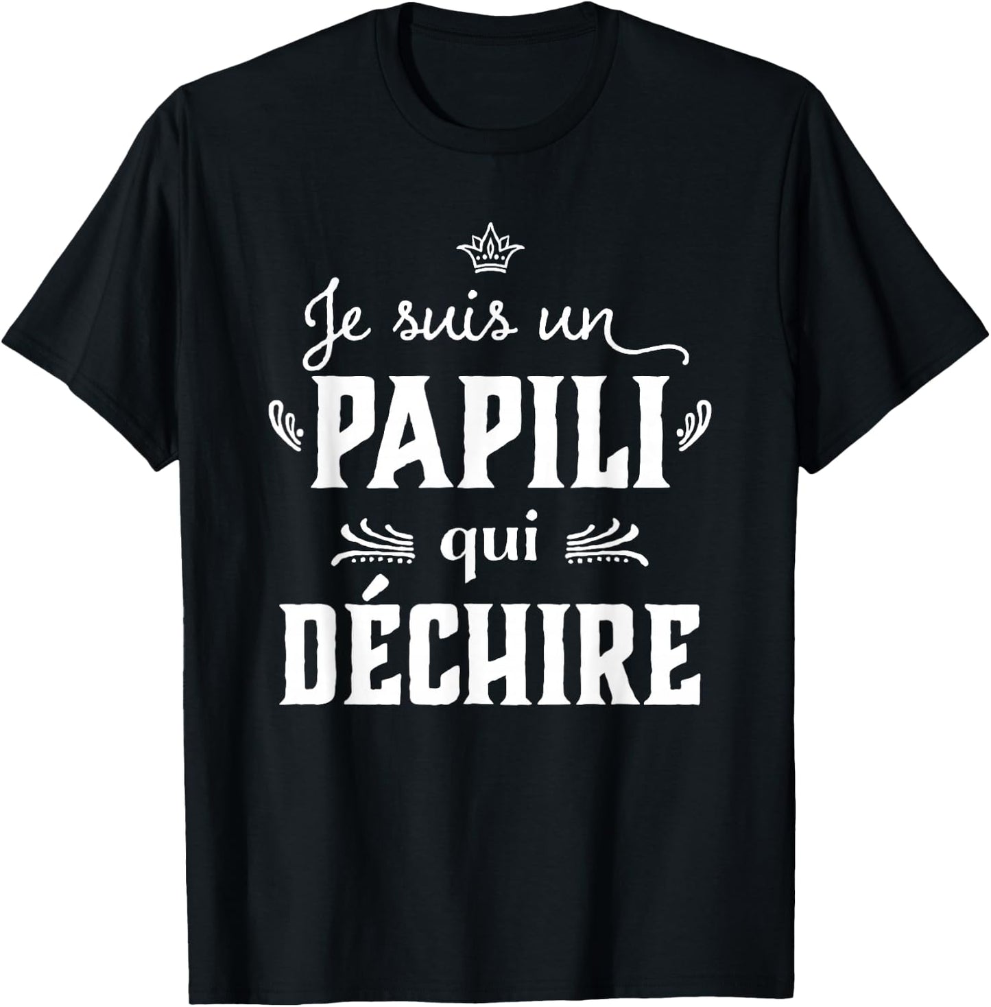 Papili qui rips Humour Grandpa Father's Day 2024 , Black, S T-Shirt - T-Shirt | Black