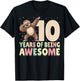 10th Birthday Dabbing Sloth - 10 Years Of Being Awesome T-Shirt - T-Shirt | Black